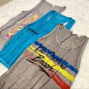 Set of 3 Threads 4 thought slub graphic tank tops